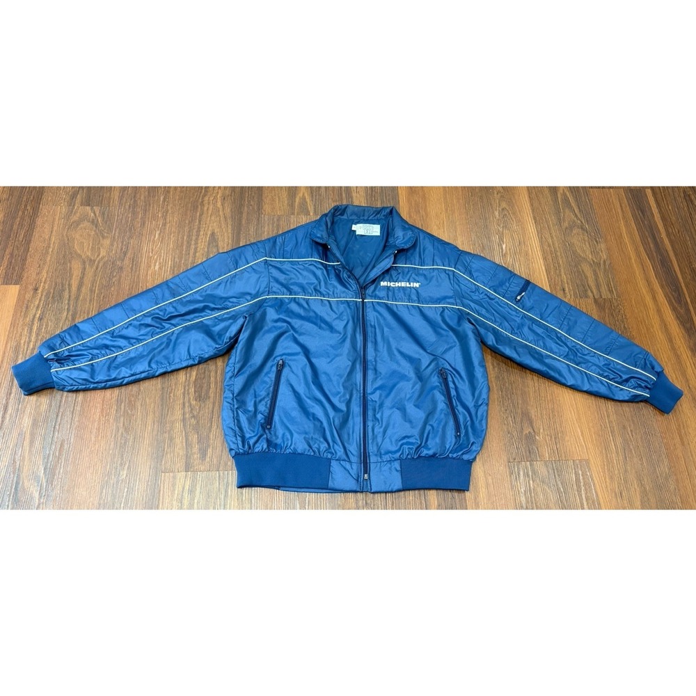 Vintage Michelin‎ Men's Size L Full Zip Long Sleeve Embroidered Jacket USA Made